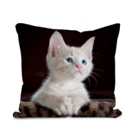 White Kitten 100% Brushed Polyester Cushion - Original Artwork     202403108647
